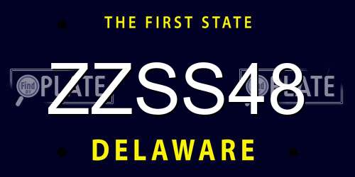 ZZSS48 Delaware License Plate