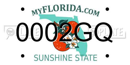 0002GQ Florida License Plate