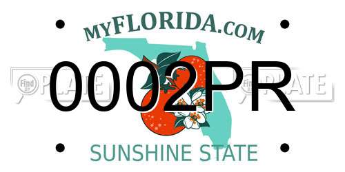 0002PR Florida License Plate