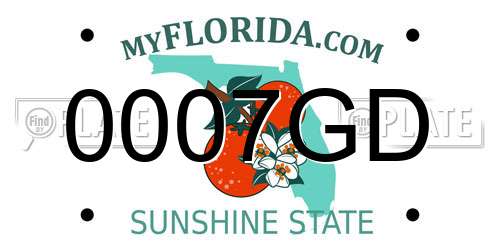 0007GD Florida License Plate