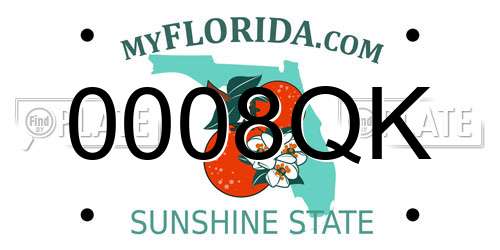 0008QK Florida License Plate