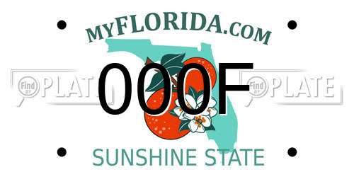 000F Florida License Plate