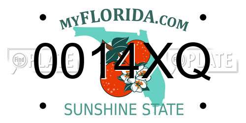 0014XQ Florida License Plate
