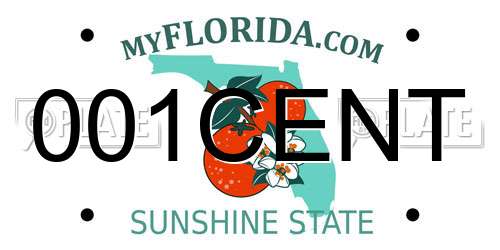 001CENT Florida License Plate