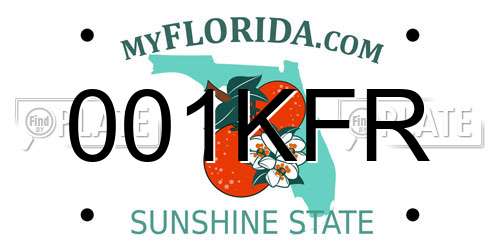 001KFR Florida License Plate