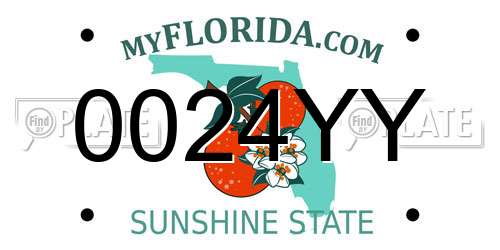 0024YY Florida License Plate