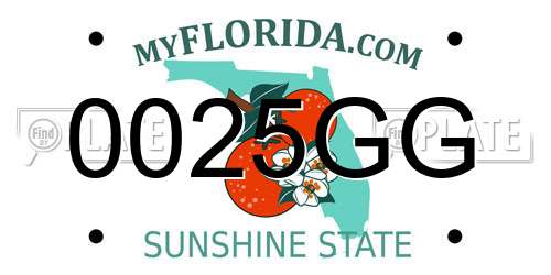0025GG Florida License Plate