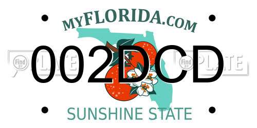 002DCD Florida License Plate