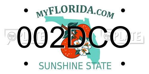 002DCO Florida License Plate