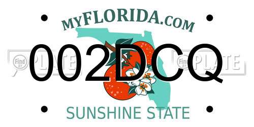 002DCQ Florida License Plate