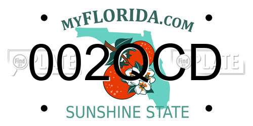 002QCD Florida License Plate