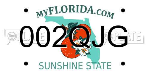 002QJG Florida License Plate
