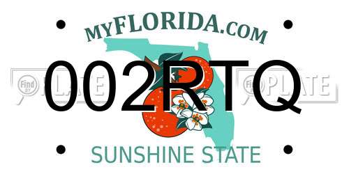 002RTQ Florida License Plate
