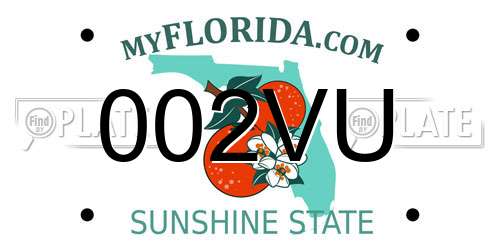 002VU Florida License Plate