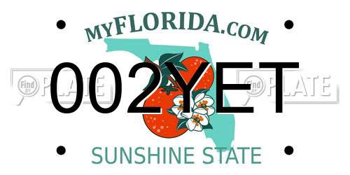 002YET Florida License Plate