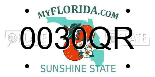 0030QR Florida License Plate