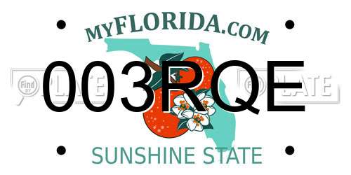 003RQE Florida License Plate