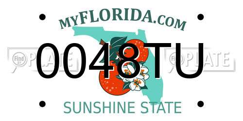 0048TU Florida License Plate