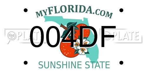 004DF Florida License Plate