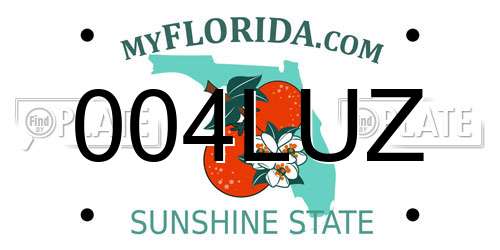 004LUZ Florida License Plate
