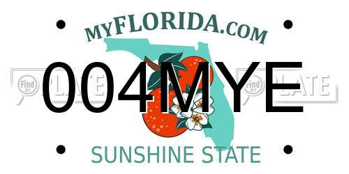 004MYE Florida License Plate