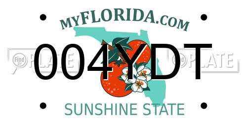 004YDT Florida License Plate