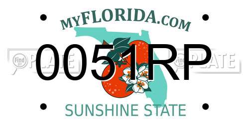 0051RP Florida License Plate