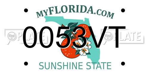 0053VT Florida License Plate