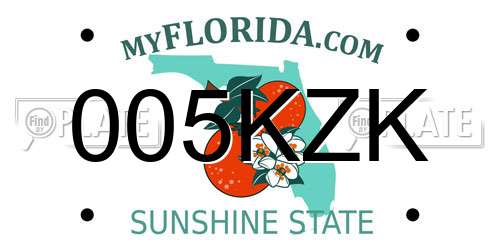 005KZK Florida License Plate