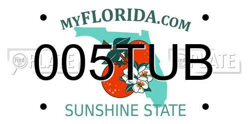 005TUB Florida License Plate