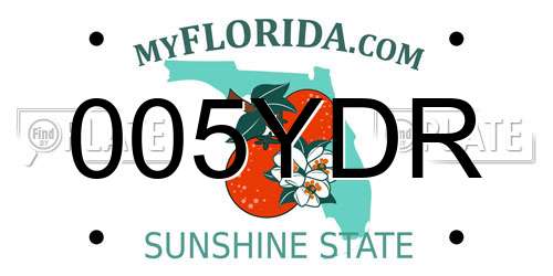 005YDR Florida License Plate
