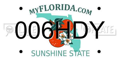 006HDY Florida License Plate