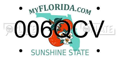 006QCV Florida License Plate