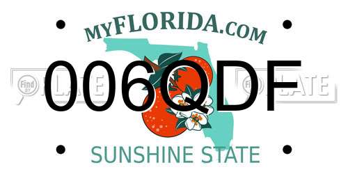 006QDF Florida License Plate