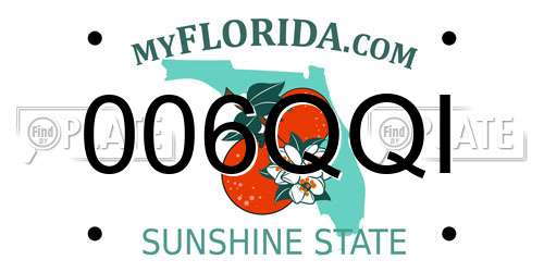 006QQI Florida License Plate