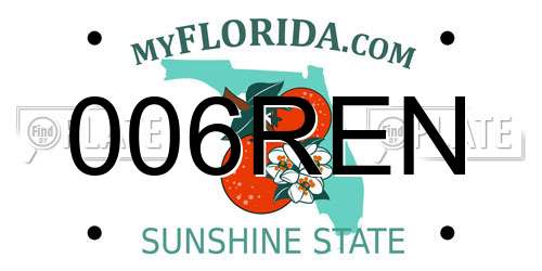 006REN Florida License Plate