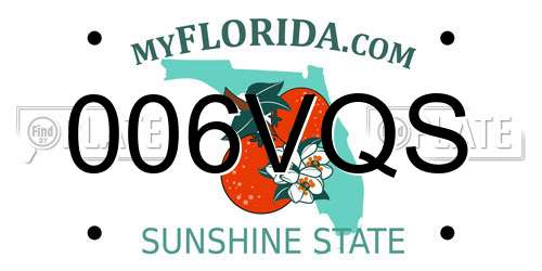 006VQS Florida License Plate