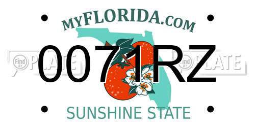 0071RZ Florida License Plate