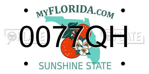0077QH Florida License Plate