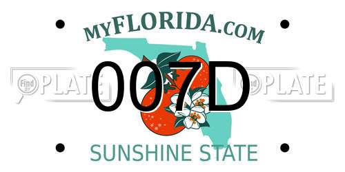 007D Florida License Plate