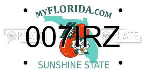 007IRZ Florida License Plate
