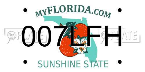 007LFH Florida License Plate