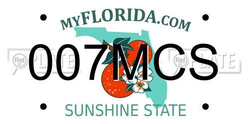 007MCS Florida License Plate