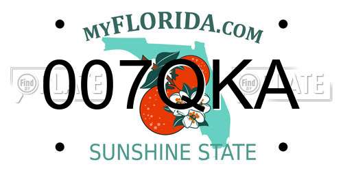 007QKA Florida License Plate