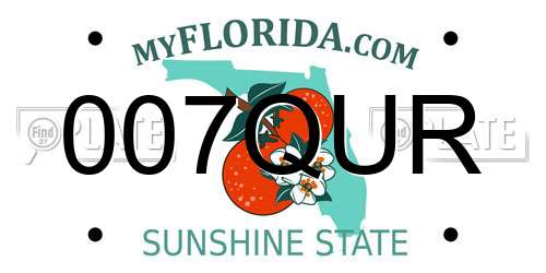 007QUR Florida License Plate