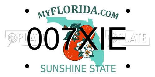 007XIE Florida License Plate