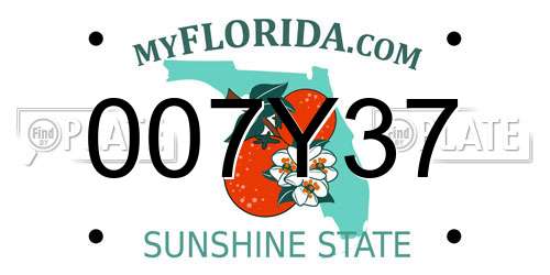 007Y37 Florida License Plate
