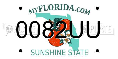 0082UU Florida License Plate