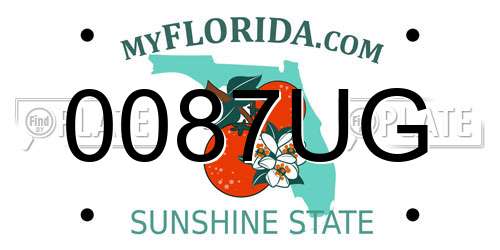 0087UG Florida License Plate