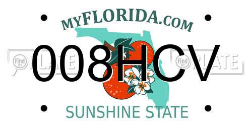 008HCV Florida License Plate
